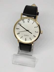 New Simple And Large Men's Watch, Versatile Watch With High-Value Retro, Leather Strap - 金色 - 查看 1