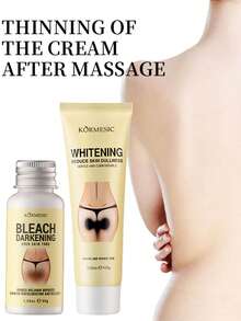 2 件装身体美白霜、私密美白亮肤霜、提升霜、适用于身体、手臂、膝盖、腿部和大腿内侧、亮肤霜、脱脂、私密和比基尼美白霜、保湿私密亮肤白霜 - 彩色 - 查看 5