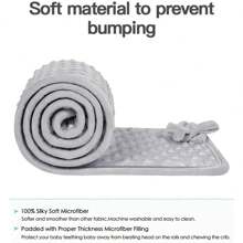 3pcs Baby Crib Bumper Pads, Plush Dotted Padded Crib Rail Cover, Anti-Bite, Anti-Collision Nursery Bedding Protector