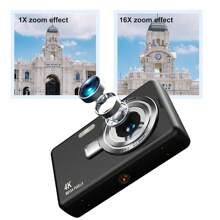Cámara digital de 2,4 pulgadas: zoom digital 16X de 50 MP, cámara digital portátil para regalo de Navidad
