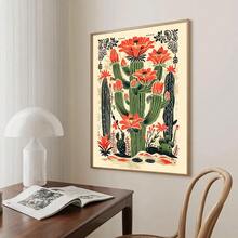 1 幅无框波西米亚风墨西哥仙人掌墙面艺术复古海报帆布印刷极简主义美学装饰乡村画，适用于公寓、客厅、卧室、现代家居装饰 - 彩色 - 查看 4