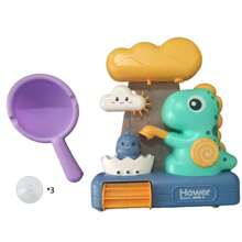 1PC Dinosaur Bath Toys For Toddlers, With Suction Cup And Spoon, Fun And Cute Cartoon Style, Features A Dinosaur Waterfall And Rotating Shower Spray, ABS Material, No Battery Required, Perfect For Bath Time Fun, Making It An Ideal Gift For Boys And Girls