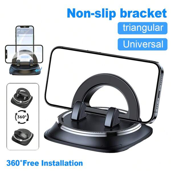 Car Phone Holder 360° Rotatable Cell Phone Car Mount Dashboard Navigation Cell Phone Holder With Non-Slip Silicone For Smartpho