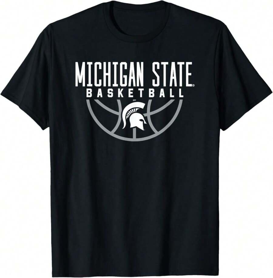 Michigan State Msu Spartans Basketball Arch T-Shirt.DIS Teacher Gifts - Black - View 1
