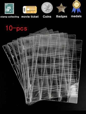10 piezas Páginas de almacenamiento de monedas de 30/20/42 rejillas, adecuadas para la colección de monedas, prevención de óxido y manchas y libreta de almacenamiento para mujeres y hombres, billetera, billetera mini, monedero, billetera pequeña, monedero de monedas