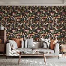 Florale und Pilz-Vinyl PVC Dekorative selbstklebende Tapete Möbeldekoration zum Selbermachen, schöne Blumen Tapete für Schlafzimmer Dekoration