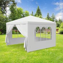 Carpa de 10'x10' Carpa para fiestas, bodas, gazebos, barbacoas y eventos con paredes laterales extraíbles - 1 - Ver 2