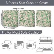 1pc Outdoor Bodhi Leaf Sofa Cushion Cover, All Season Sofa Dust Cover, Modern Farmhouse Style, Scratch & Stain Resistant, Machine Washable, Suitable For Living Room, Bedroom, Study, Balcony, Patio