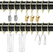 10Pcs/30Pcs/50Pcs 1.5-Inch Open-Hole Metal Curtain Rings, Hanging Rings And Hooks, For Curtain Rods, Shower Curtains, Living Room, Bathroom (Gold, Black, Silver)