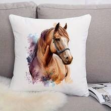 1 peça/2 peças/3 peças Patches de Transferência de Calor de Cavalo Correndo em Aquarela, Adesivos Laváveis DIY Adequados para Camisetas, Denim, Moletons, Sacolas, Almofadas - Multicolorido - Visão 10