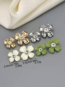 10 Stück/Set Blumen Strass Metallknöpfe, personalisierte Charm Dekoration für Mantel, Pullover, Uniform, Jacke, Anzugmanschetten, Kragen, DIY Basteln, Geschenke