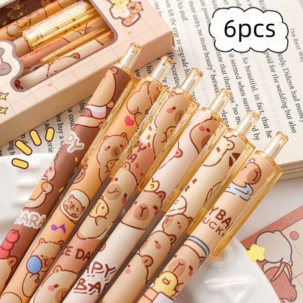 1 Stück süßer Kugelschreiber mit Meerschweinchen-Design, schwarze Tinte, geeignet für Büro-/Schulbedarf, Geschenke (Farbe/Stil zufällig) Schulstart