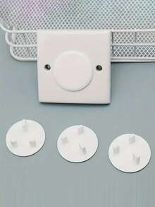 10pcs White And Black Plastic Outlet Covers - Household Appliance Accessories, Child Safety Protectors - Multicolor - View 3