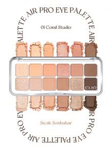 Clio Professional Eyeshadow Palette Air 01 Coral Studio, Air-Whipped Cream Texture, Iridescent Gradient Technology, Second Skin  Particles, Cool Gray Rose Diamond, Warm Amber Frosting, Caramel Chestnut Nebula, Portable Party Essential, Korean Makeup, 7.2g/0.25oz - 01 Coral Studio - 查看 10