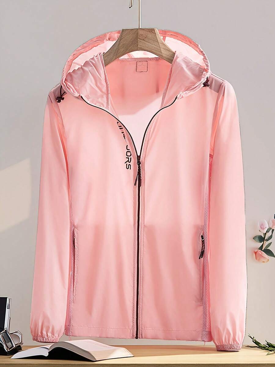 Lightweight Loose Breathable Unisex Sun Protection Jacket, Summer - Pink - View 1