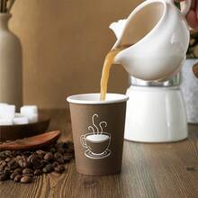 10pcs/20pcs/30pcs/60pcs 9oz Brown Paper Coffee Cups, Disposable Paper Cups Suitable For Hot Drinks, Water, Tea, For Cafes, Offices And Events - Brown - View 4