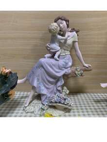 1件装推荐高端礼品，YZ陶瓷人物摆件，母亲与女士形象，适合作为长辈、领导的礼物，也可用于家居装饰、酒店装饰、前台装饰等。 - 彩色 - 查看 10