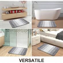 New OLANLY Bathroom Rug Set 2 Piece, Soft Absorbent Microfiber Bath Rug Set, Non-Slip, Machine Wash Dry, Plush Shaggy Bath Mats For Bathroom (30"X20"+24"X16",  Grey) - 灰色 30 英寸 x 20 英寸 + 24 英寸 x 16 英寸 - 查看 8