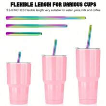 3 قطع من مجموعة قش معدني قابل لإعادة الاستخدام مع أنابيب قابلة للتمديد وفرشاة تنظيف قابلة للتمديد وعلبة تخزين بخطاف، مناسبة للتخييم والرحلات الخارجية