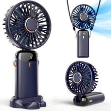 2025 New Handheld Small Fan USB Portable Digital Display SilentOffice DeskStudent On Dormitory Charging Outdoor Fan,1PC Portable Handheld Fan, Battery Operated Fan With LED Display, Handheld/Neck/Desk 3 In 1 Personal Small Fan, 90° Foldable Desk Fan With Base, 5 Speed Lash Fan Makeup Fan For Women