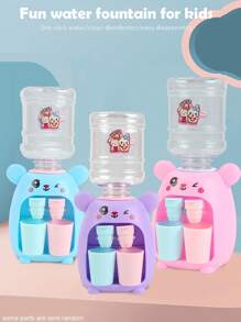 Distributeur d'eau miniature jouet pour enfants avec bec simple/double, peut contenir du jus et des boissons, appareil ménager de jeu de rôle réaliste de type dessin animé, machine à boisson avec simulation de pression de l'eau pour garçons et filles