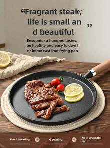 1 Stück 7,87/10,23 Zoll Gusseisenpfanne mit Holzgriff, Tortillapfanne, Gusseisenpfanne. Sie hat eine antihaftbeschichtete Oberfläche und eignet sich für die Zubereitung von Omeletts, Steaks, Frikadellen, Speck und Pfannkuchen. Dies ist ein vielseitiges Kochwerkzeug für die Zubereitung von Frühstück und Pfannkuchen.