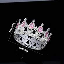 1个/3个精美水晶皇冠蛋糕装饰插牌，尺寸：8厘米*4.5厘米，适合女孩生日派对蛋糕装饰 - 彩色 - 查看 5