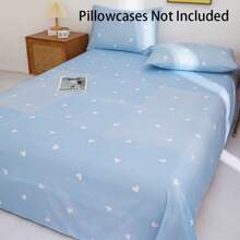 1pc Bedsheet, Soft & Comfortable Mattress Protector, Valentine's Day Gift Bedsheet, Kids Cartoon Love Geometric Bedsheet, Heart Pattern Bedding Set, Home Decor, For Double, King, Queen Size Beds, Mother's Day Gift, Machine Washable