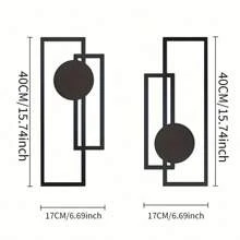 2pcs Metal Geometric Wall Art Decor, Black Minimalist Iron Wall Hanging, Suitable For TV Background, Living Room, Bedroom, Minimalist Art Line Wall Decoration Room Decor Bedroom Decor Home Decor