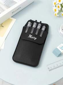 Estuche personalizable/PU para bolígrafos, con bolsillo con cremallera a prueba de fugas, gran capacidad, bolsa portátil para almacenamiento de bolígrafos, estuche de lápices personalizado, bolsa para bolígrafos de gran capacidad y estilo sencillo, multifuncional, ornamental, reutilizable, moderna, colorida, linda, vintage, de dibujos animados, para trabajadores, clientes, estudiantes, niños, para negocios/trabajo/oficina, para la escuela, vuelta al cole, suministros escolares, para la oficina, para el aula, para regalos de maestros, para la universidad, para colegas, para dormitorios, para maestros, para niños y niñas, para adolescentes, estudiantes de escuela secundaria junior, estudiantes de escuela secundaria, estudiantes universitarios, de primer año, de segundo año, estudiantes de cursos inferiores.