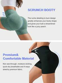 4pcs Seamless High Waist Shaping Shorts, Butt Lifting Close Fitted Fitness Biker Shorts,Soft And Comfort, Women's Underwear & Shapewear