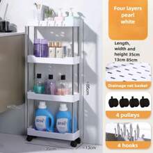 Multi - Layer 360 °   Rotating Storage Cart In ABS - Space - Saving, For Dorms & Kitchen,Bathroom,Non-Slip And Durable