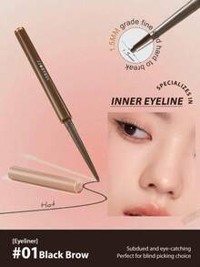 JUDYDOLL ULTRAFINE EYELINER Gel Pencil, Precise Eyeliner For Inner And Outer Lines, Waterproof, Sweat-Proof, Long-Lasting, Unique Surprise New Product, Great Gift For Friends, Girlfriends, Wedding Essentials, Wedding Guests, Bachelorette Party, Natural Makeup For School, Sweet Makeup, Blood Makeup, Date Makeup - #01 黑棕 - 查看 1