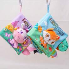 Soft Baby Book High Contrast Baby Toy, Touch And Feel Wrinkle-Free Cloth Book Baby Toy, 3D Animals, Made Of Fabric, Bright Colors, Christmas Stocking Filler Gift For Newborn Boys And Girls 0-6-12 Months
