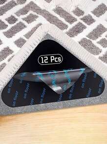 12pcs Advanced Anti-Slip Carpet Fixer - Suitable For Living Room, Dining Room And Bathroom Floors - Prevents Slipping On Tiles And Wooden Floors Room Decor Back To School