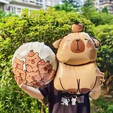 4pcs/5pcs/6pcs Capybara And Star Happy Birthday Balloon Set, Suitable For Animal Theme Party, Birthday Party Supplies - Multicolor - View 6