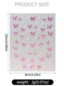 2 Blatt Schmetterling Nagelkunst Aufkleber Abziehbilder Schmetterlinge 5D geprägte Nagel Abziehbilder Muschel leicht Schmetterling Nageldesigns Klebe Aufkleber Maniküre Accessoires für Frauen Mädchen DIY Nagelkunst Dekorationen Zubehör, perfektes Geschenk