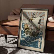 1 Pc One Piece Ship Ukiyo-E Poster – Traditional Japanese Art Style Print Of 's Or – Anime Wall Decor,Unframed