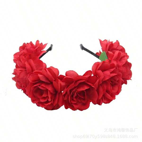 Korean - Inspired Bridal Michelia Hairband: Head Ornament For Women - Ideal Beach Headwear,Hair Accessories,Hair,Flower Hair Clip
