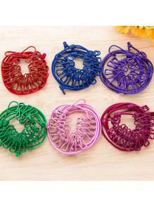 1pc Portable Travel Clothesline, Adjustable Elastic Outdoor Camping Retractable Clothesline With Clothespins, Suitable For Travel, Hotel, Outdoor, Dorm, Balcony, Indoor Hanging Laundry Without Drilling