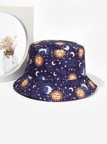 1pc Tropical Fish Printed Reversible Bucket Hat, Unisex Outdoor Beach Vacation Sun Hat Men's Sun Hat Summer Hat, Suitable For Summer Outdoor Activities Such As Hiking And Fishing