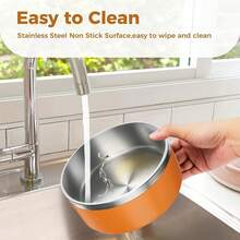 Stainless Steel Dog Bowls For Large Dogs,Dog Food Water Bowls With Non Slip Rubber Bottom,Pet Feeding Bowl,Double Wall Insulated,Rustproof(64oz,Blue)-Yl - 橘色 - 查看 4