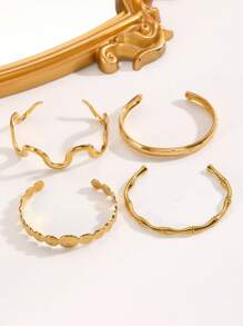 1pc Minimalist Fashionable Metal Polka Dot, Wavy Bamboo Joint Eyes Element Stainless Steel Bracelet For Women, Suitable For Parties And Daily Wear