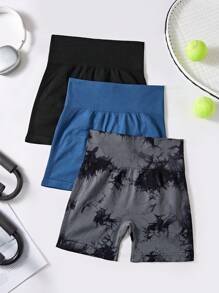 3pcs/Set Butt Lifting Fitness Sports Yoga Running Shorts