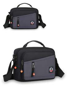 Large Capacity Men's Crossbody Bag For Notebook And Work - Xám - Xem 1