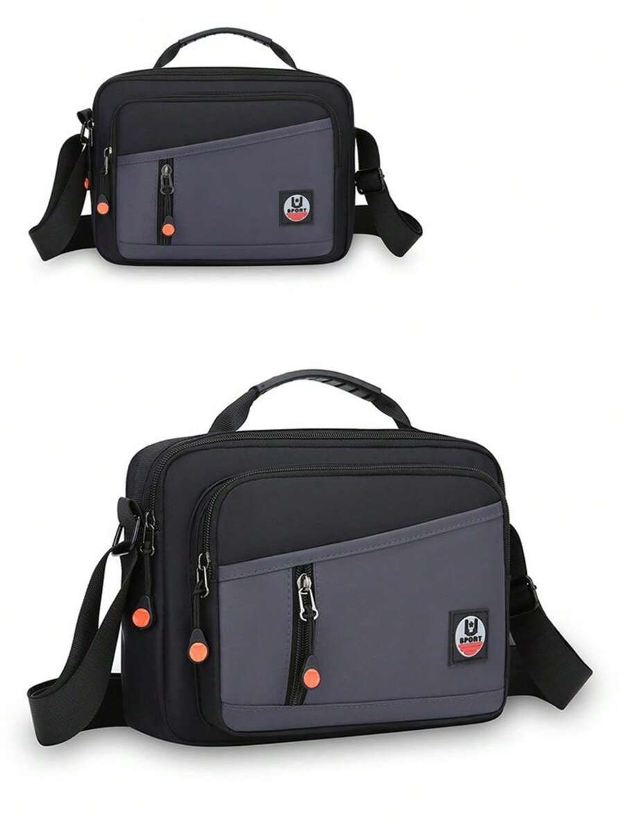 Large Capacity Men's Crossbody Bag For Notebook And Work - Xám - Xem 1