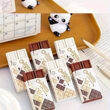 4件/2件可爱、有趣、创意的巧克力仿真大橡皮擦，专为学生设计，如皮革橡皮擦、铅笔橡皮擦、学生文具，碎片少，碎片大，清洁彻底。开学奖 - 彩色 - 查看 7