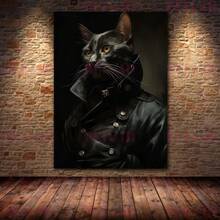 1pc Wall Arts Posters Animals Victorian Vintage Animal Portrait Art Poster And Print Home Decor Black Cat Lion Rabbit Raven Wall Art Canvas Painting Optional Frame Animals