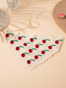 1 件可爱甜美钩针镂空樱桃头带、设计、发带 - 彩色 - 查看 3