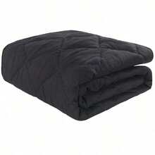 1PC Comforter, Lightweight And Warm Solid Color Quilte - Black - View 1